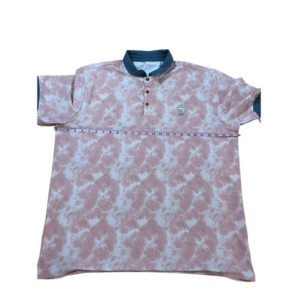 The Smitty Golf Polo in Tie Dye Pink by Smith and Quinn 2XL - Picture 4 of 5
